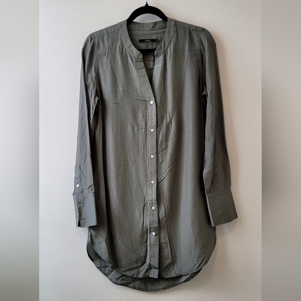 J Brand  chico v neck silk blend shirt dress